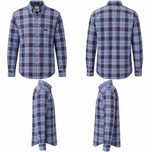 Faconnable Albert Goldberg Mens Blue Red Plaid Cotton Button Down Shirt L‎ USA